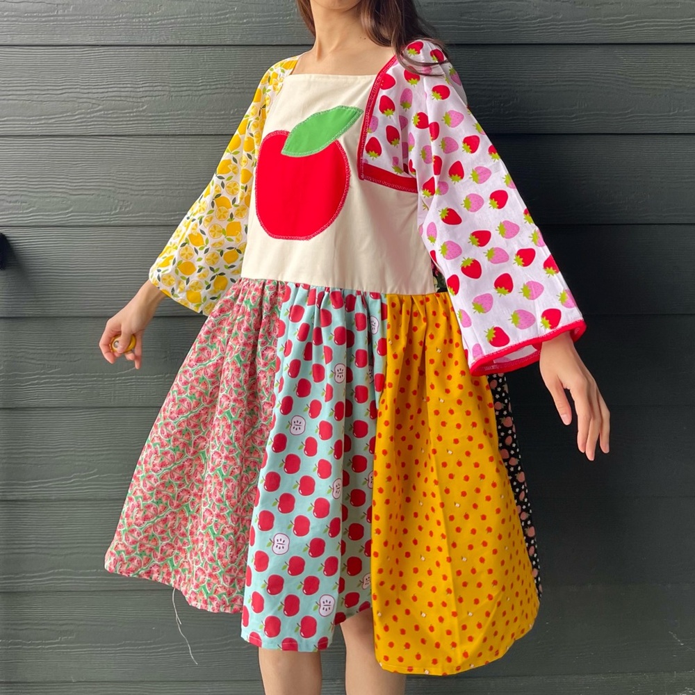 Handmade Fruit Paradise Flavorful Print Bandana Dress | SKU 11161 Apple - Picture 14 of 16